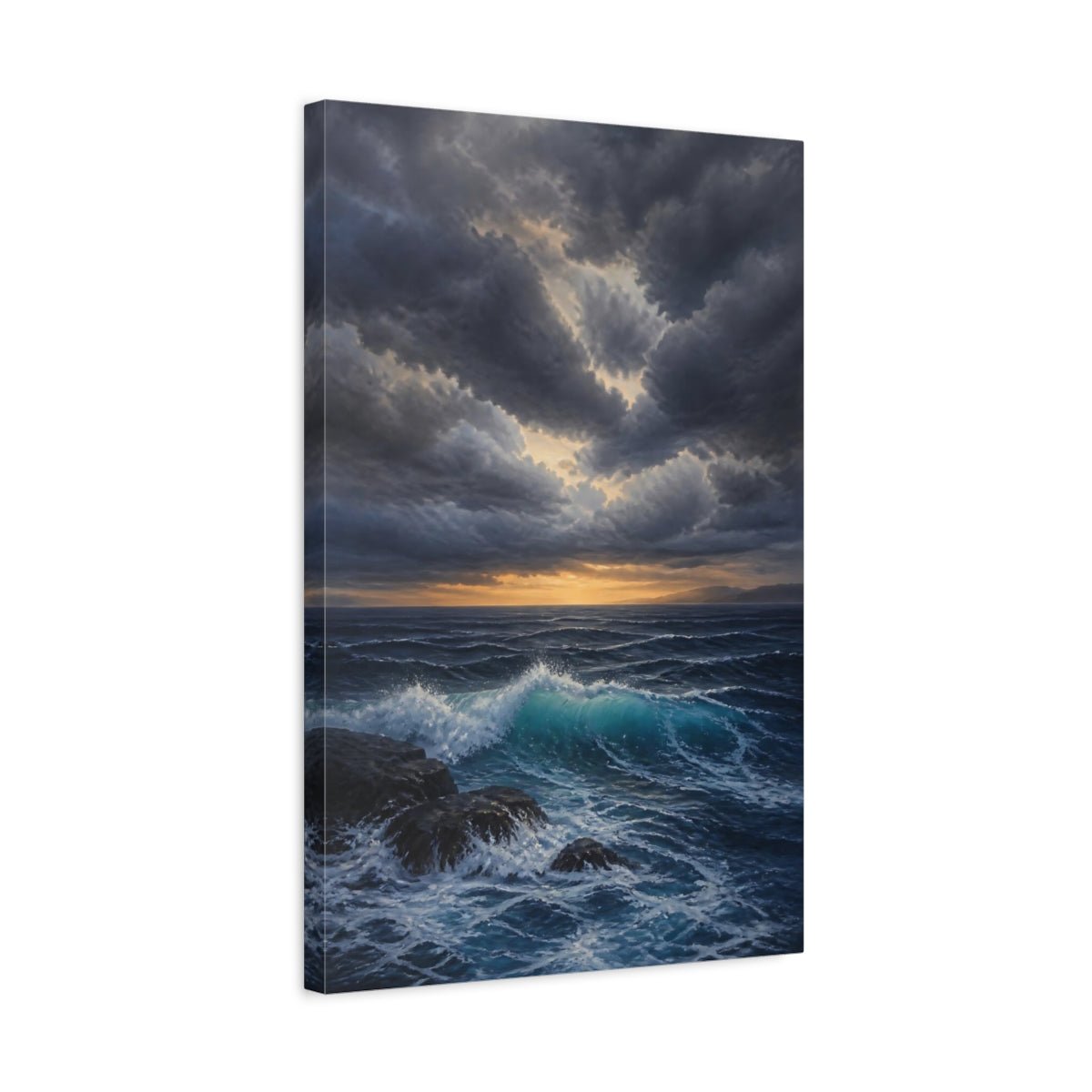 Nature Stormy Ocean Canvas Print – Realism Living Room, Large Wall - YesArtYes