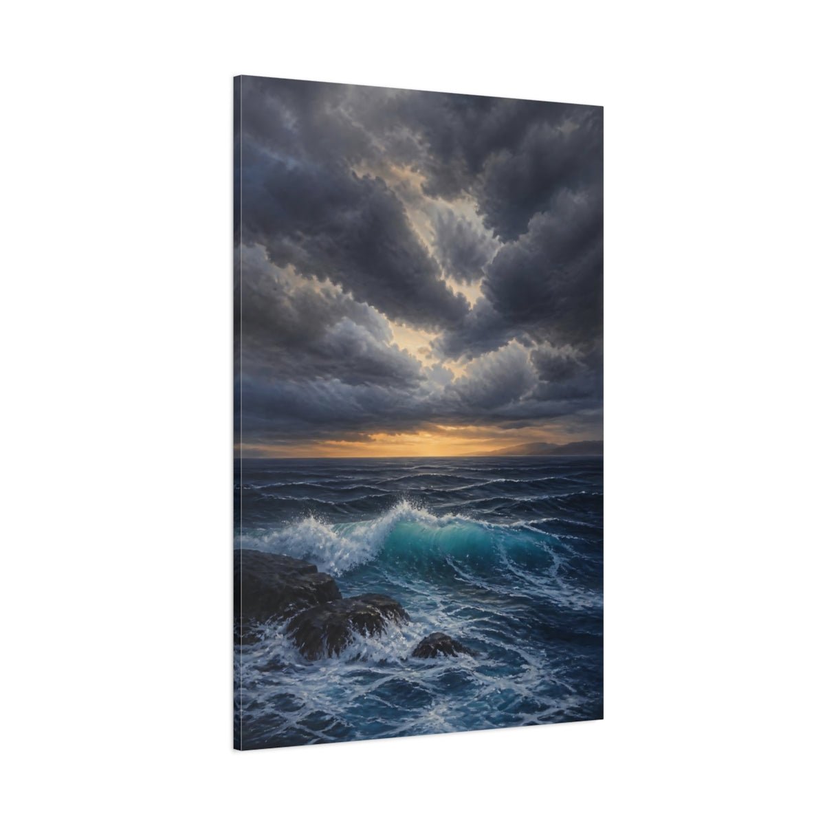 Nature Stormy Ocean Canvas Print – Realism Living Room, Large Wall - YesArtYes