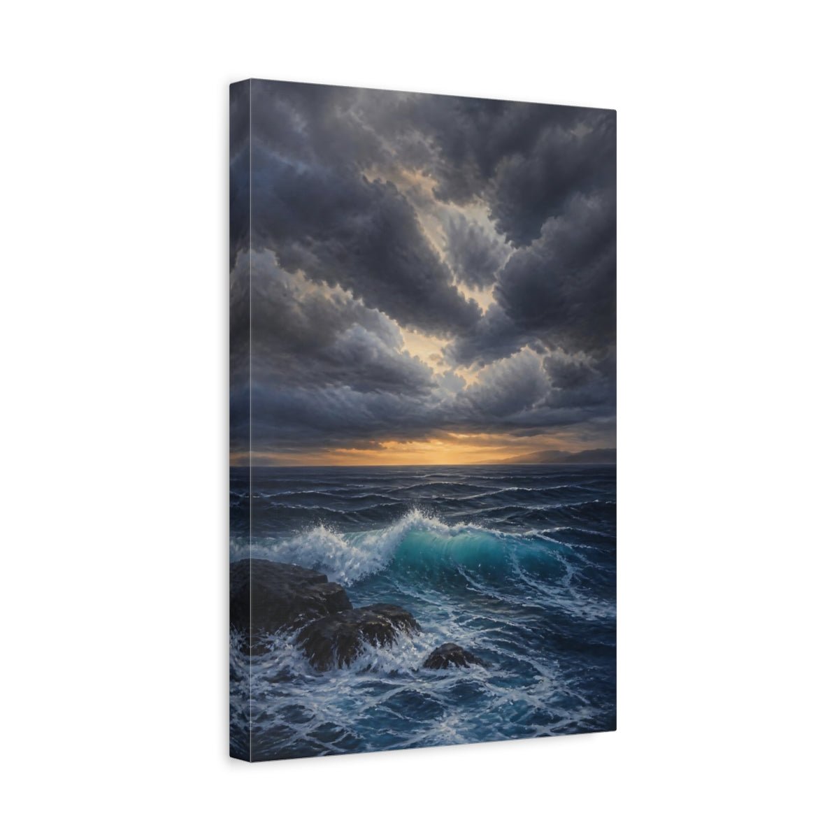 Nature Stormy Ocean Canvas Print – Realism Living Room, Large Wall - YesArtYes