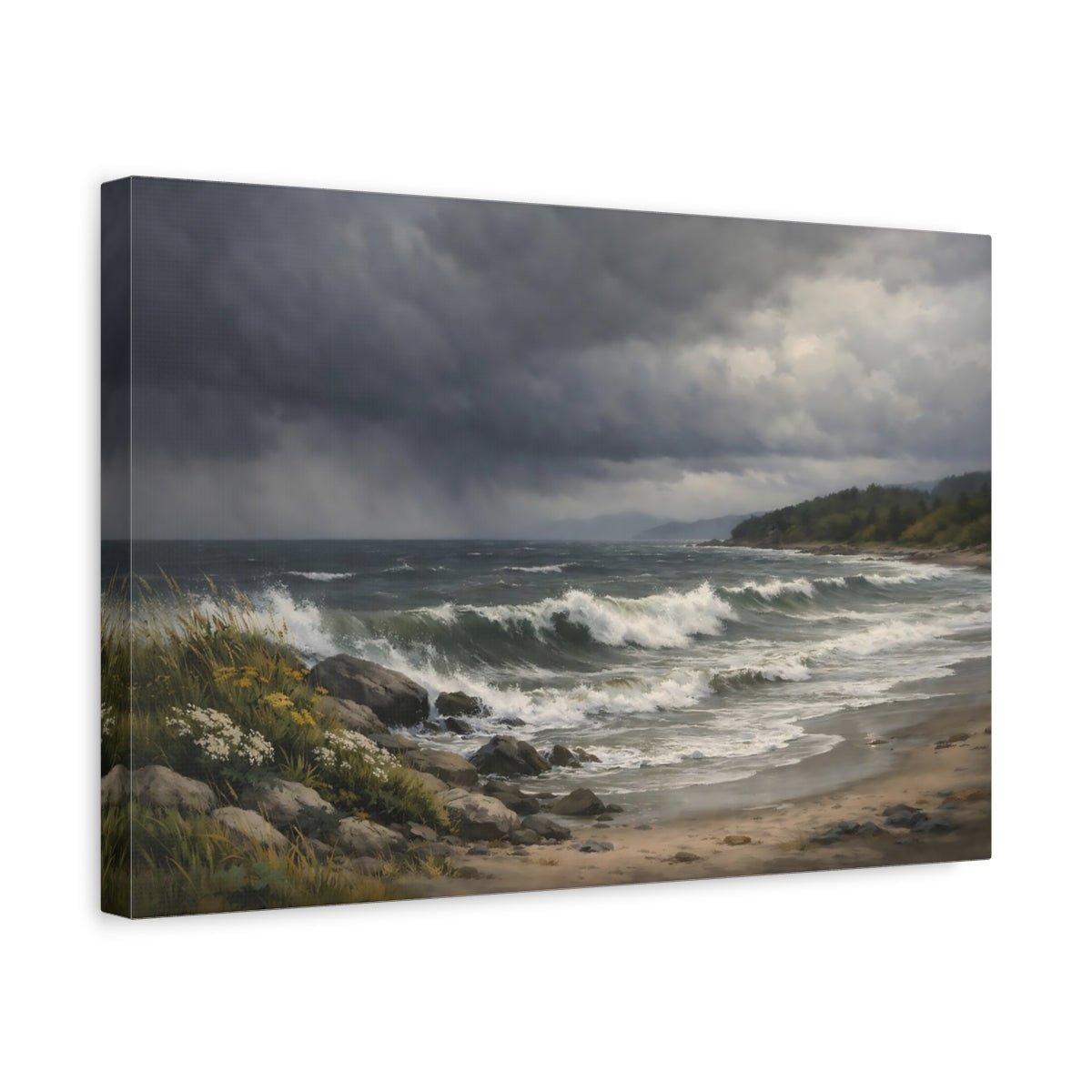 Nature Stormy Ocean Seascape - Canvas Wall Art Print - YesArtYes