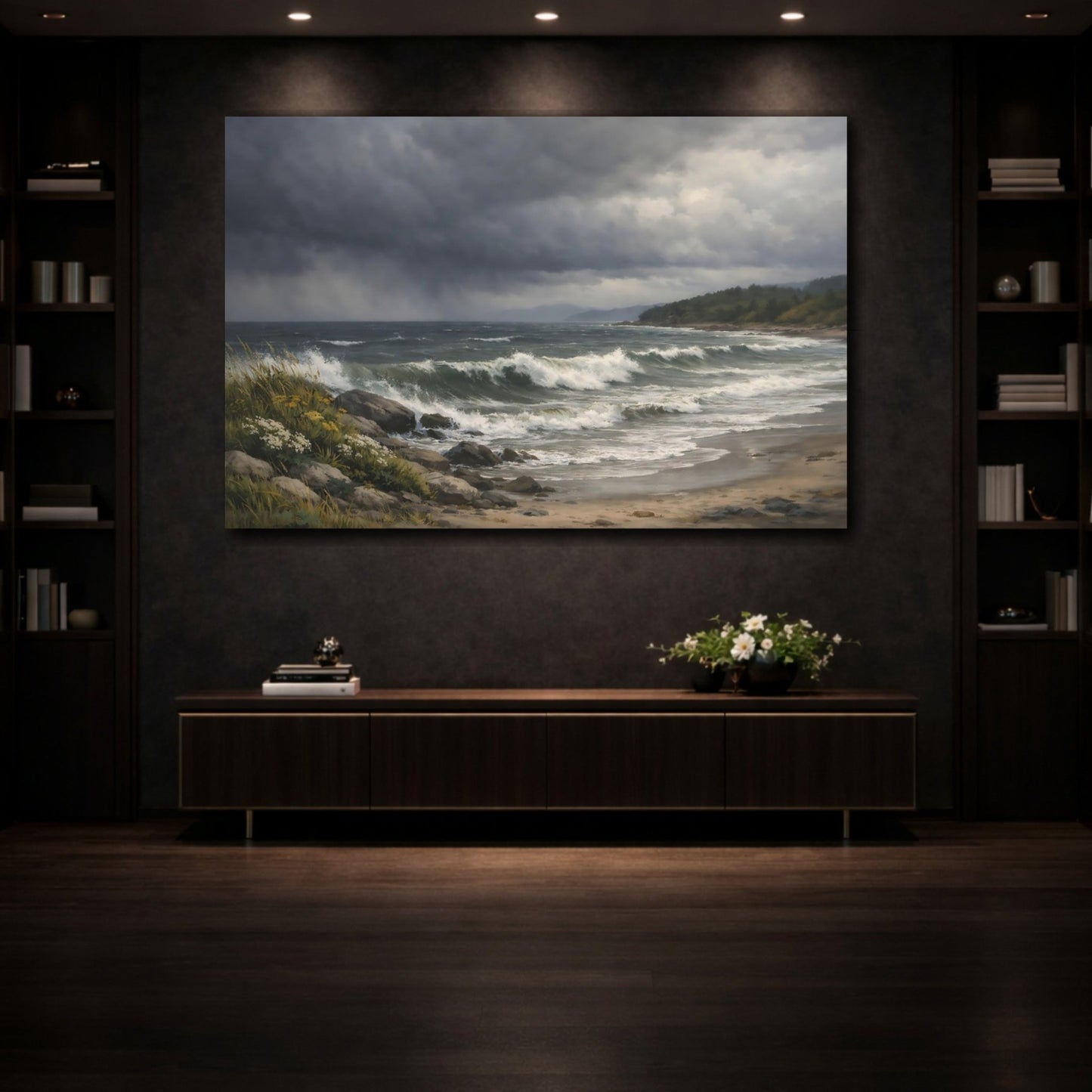 Nature Stormy Ocean Seascape - Canvas Wall Art Print - YesArtYes