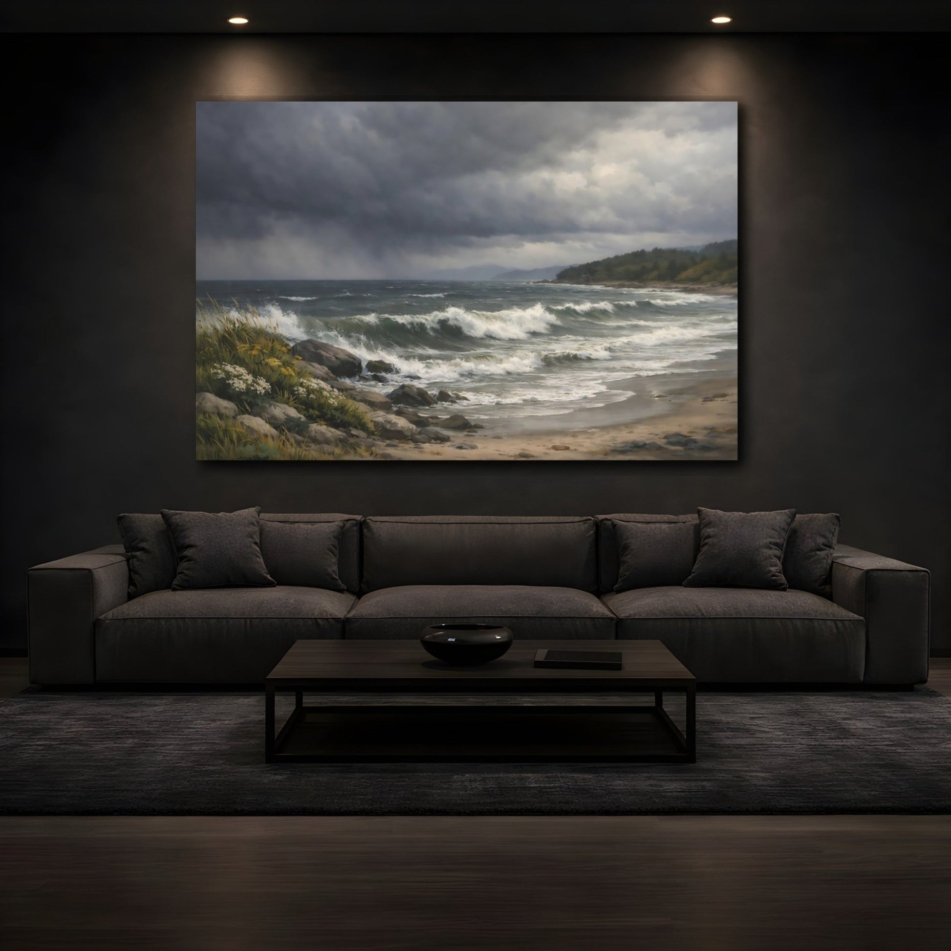 Nature Stormy Ocean Seascape - Canvas Wall Art Print - YesArtYes