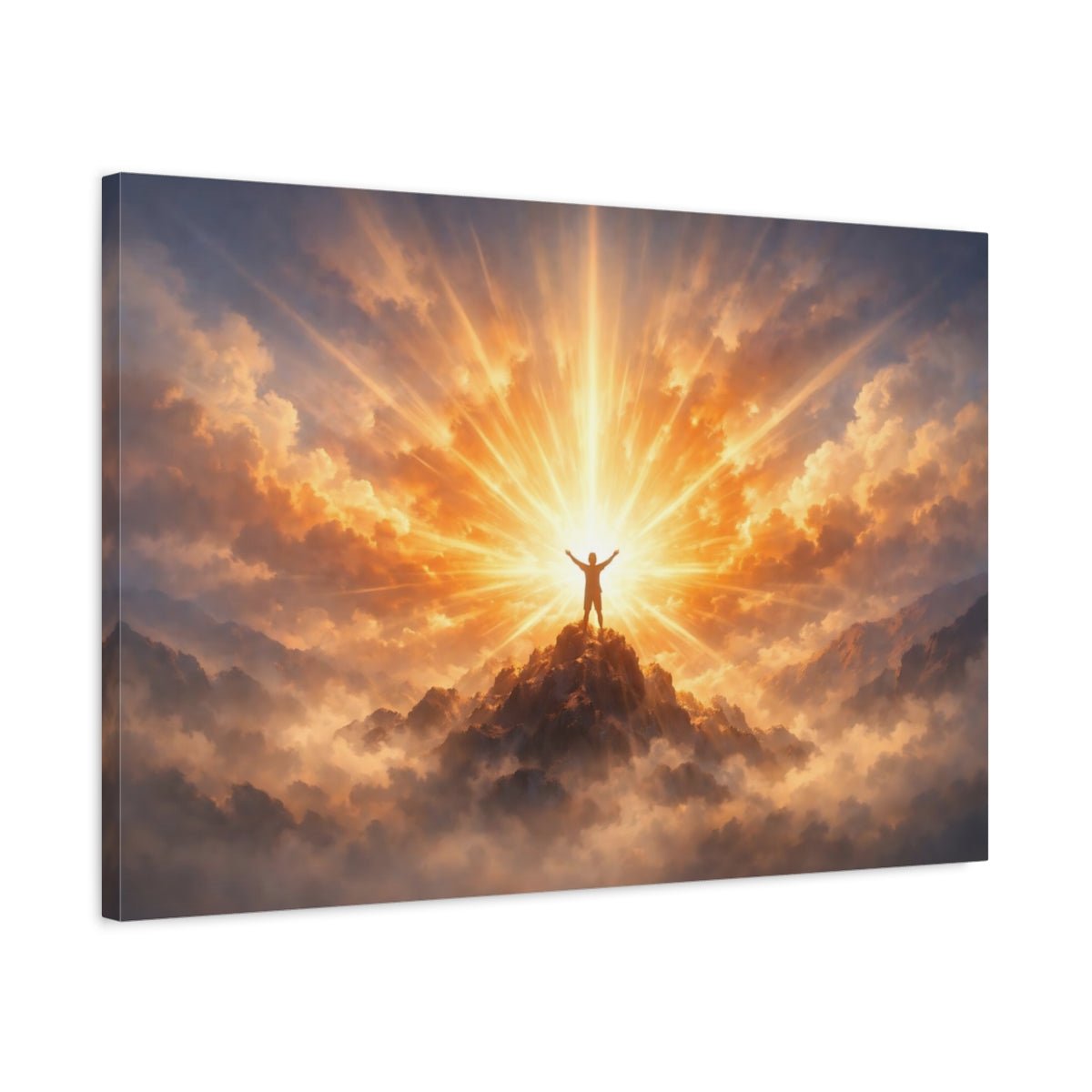 Nature Summit Golden Mountain - Canvas Wall Art Print - YesArtYes