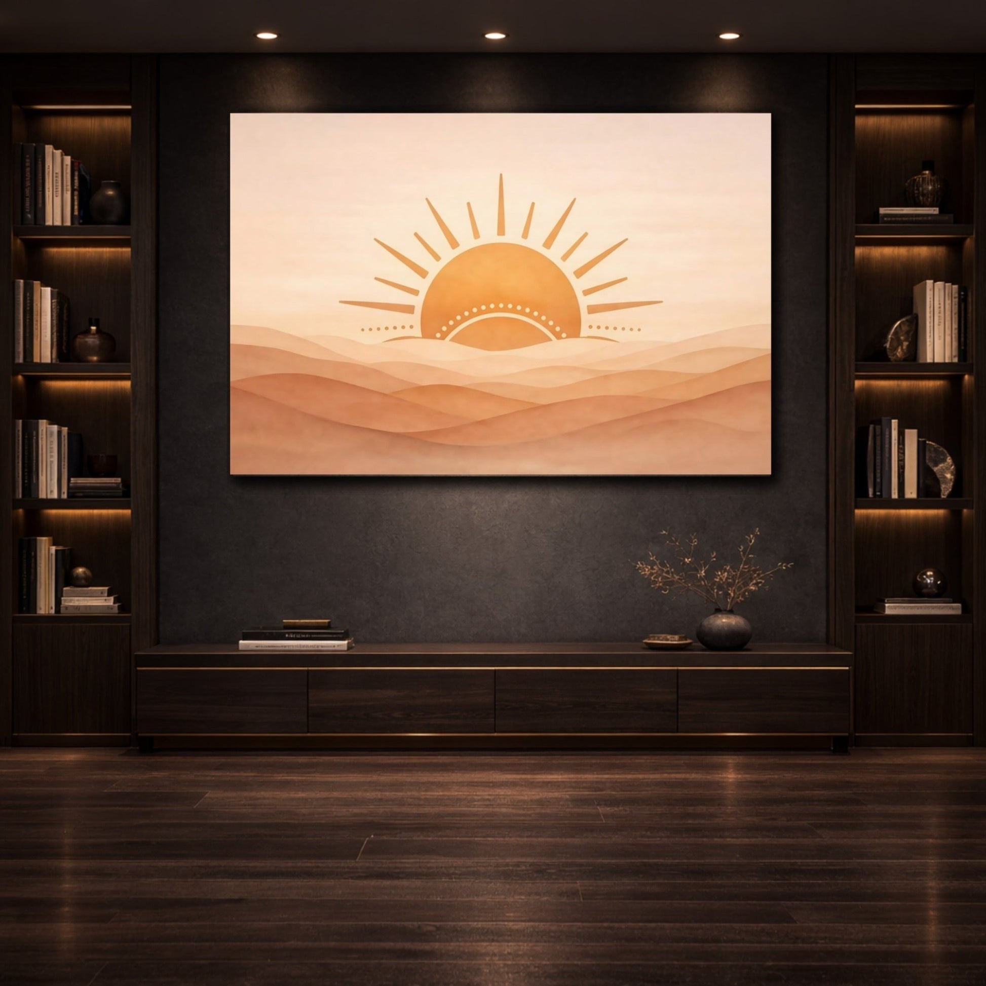 Nature Sun Orange Desert - Canvas Wall Art Print - YesArtYes
