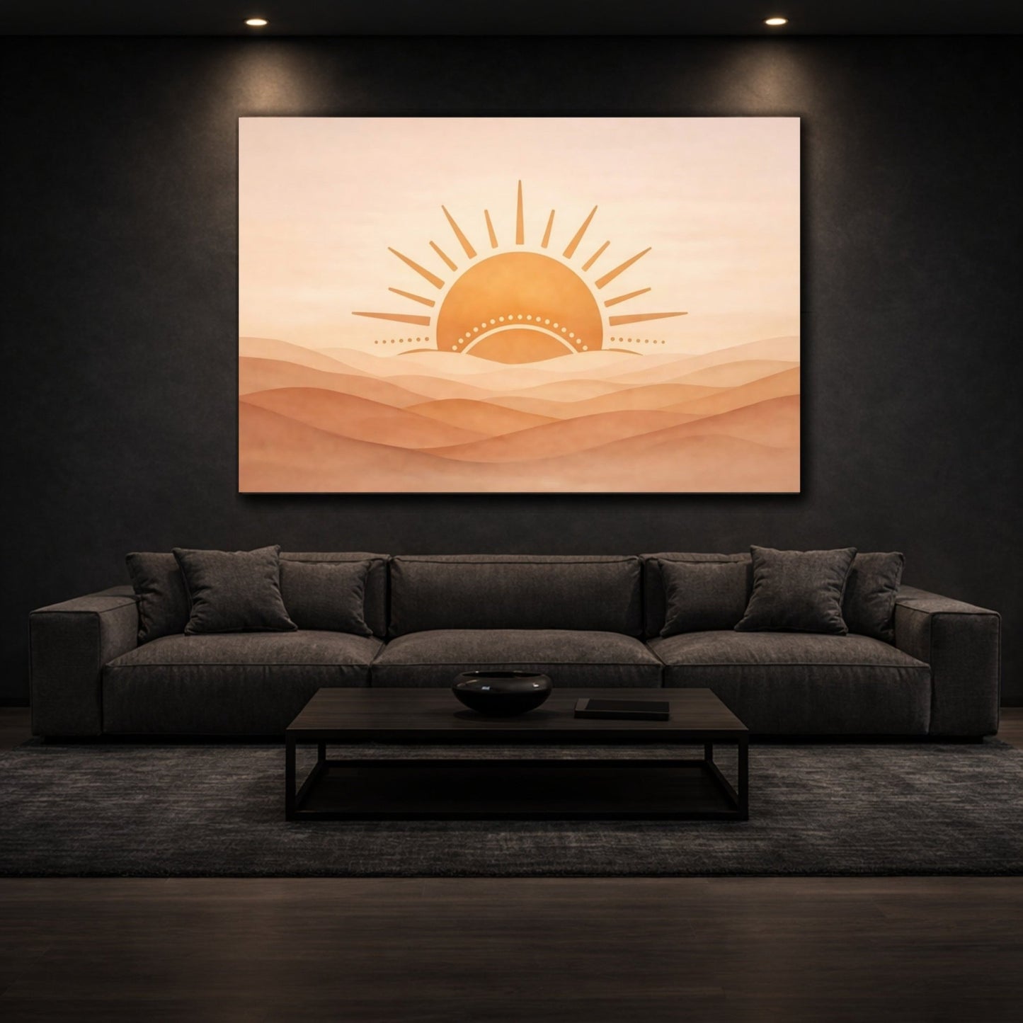 Nature Sun Orange Desert - Canvas Wall Art Print - YesArtYes