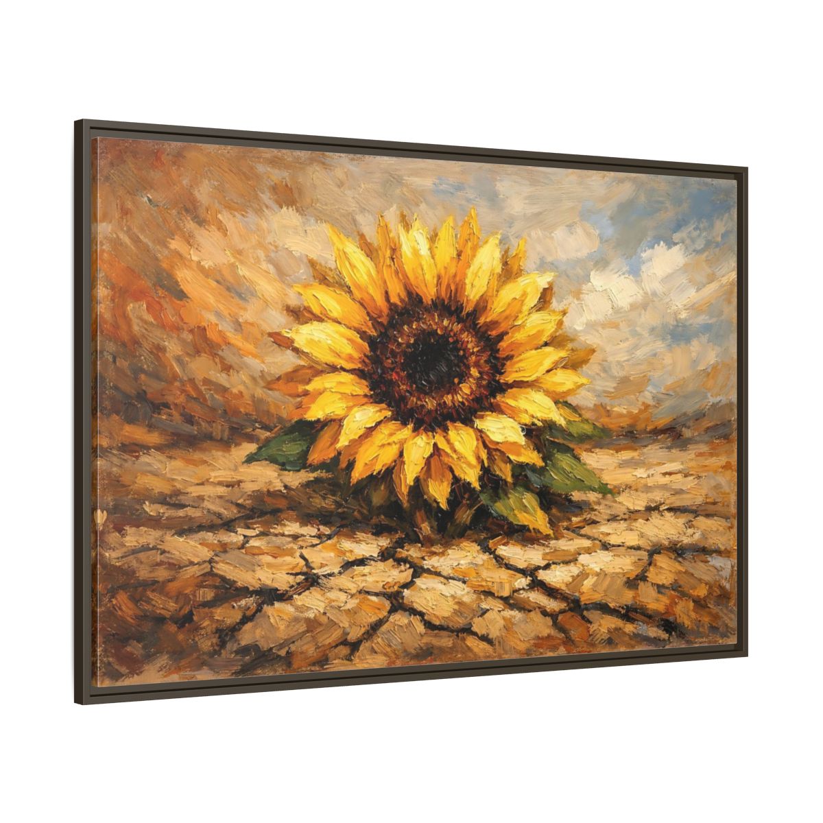 Main Mockup. Nature Sunflower Yellow Sunflower shown as stretched canvas wall art