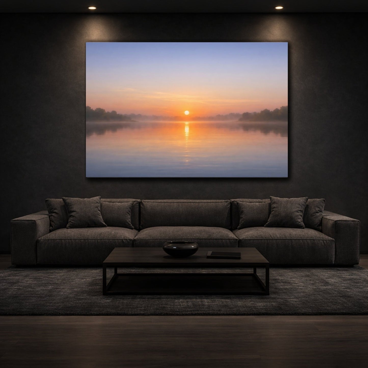 Nature Sunrise Orange And Blue - Canvas Wall Art Print - YesArtYes