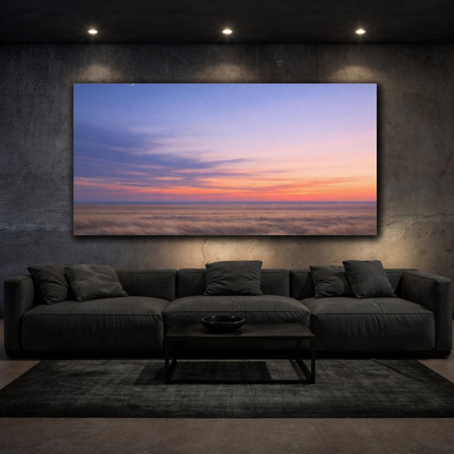 Nature Sunset Field Prairie Landscape - Canvas Wall Art Print - YesArtYes