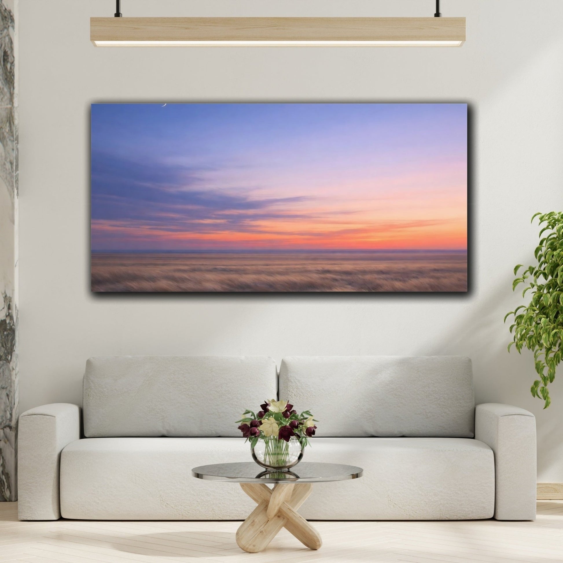 Nature Sunset Field Prairie Landscape - Canvas Wall Art Print - YesArtYes