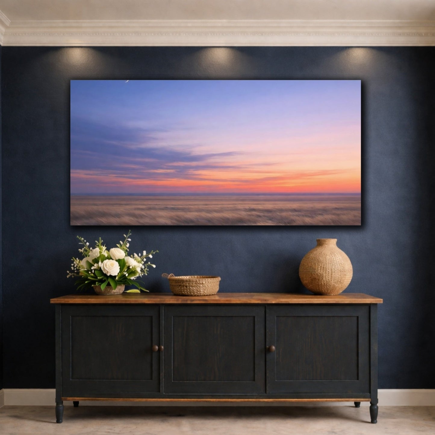 Nature Sunset Field Prairie Landscape - Canvas Wall Art Print - YesArtYes