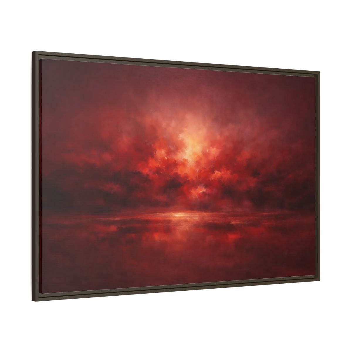 Main Mockup. Nature Sunset Fiery Red shown as stretched canvas wall art