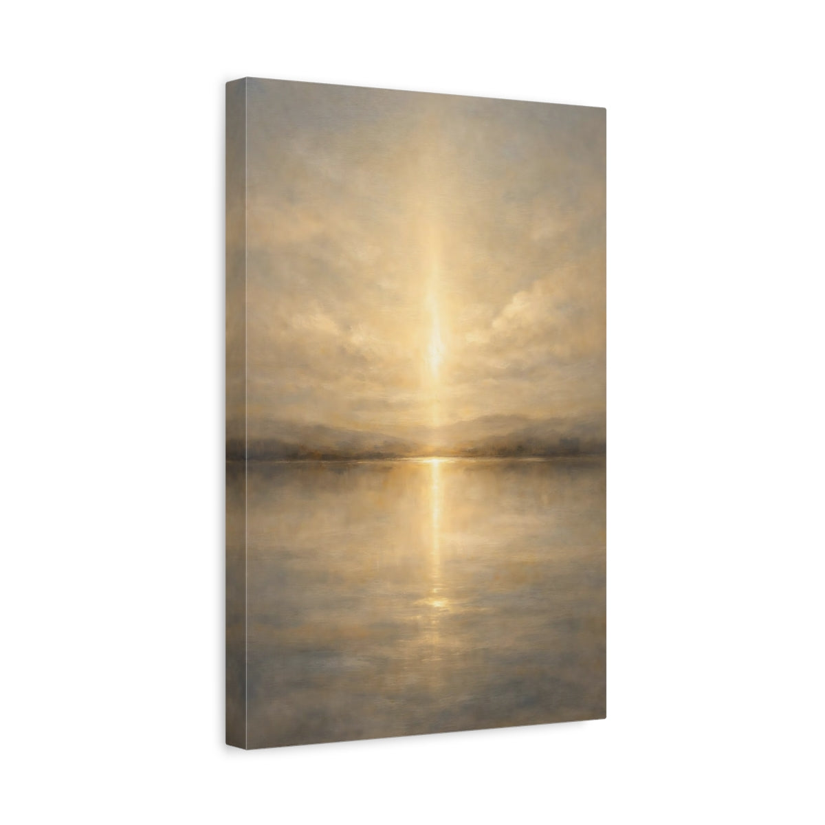 Side Mockup 4. Nature Sunset Golden Sunset shown as stretched canvas wall art