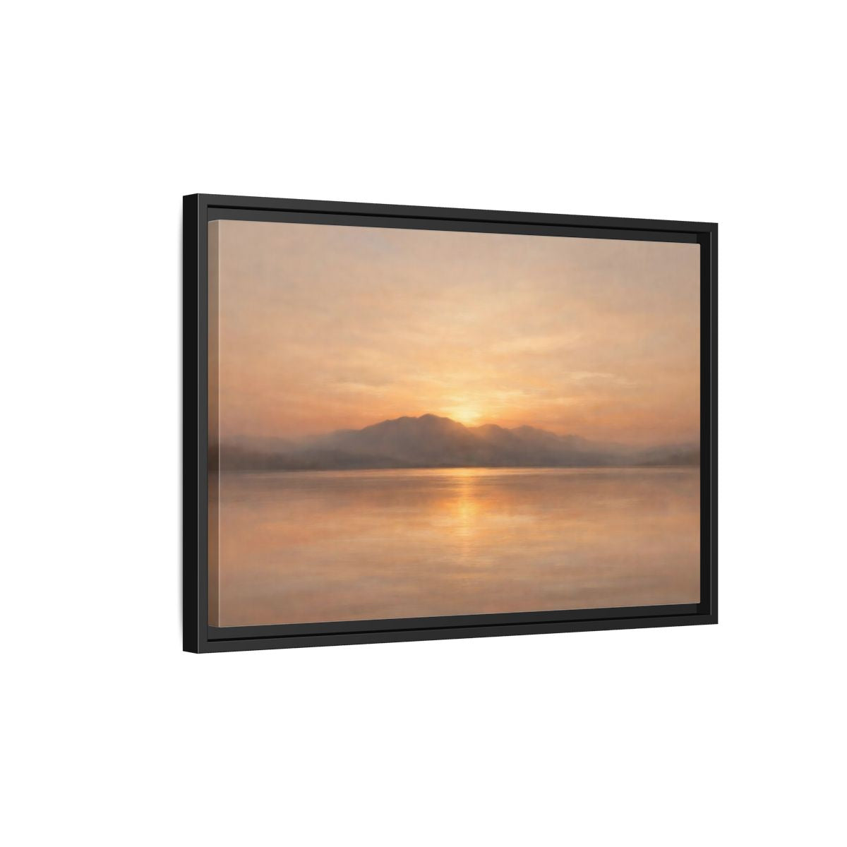 Side Mockup 3. Nature Sunset Golden Sunset shown as stretched canvas wall art