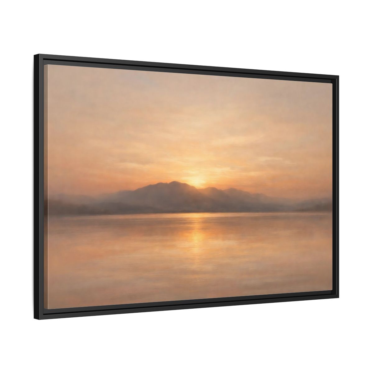 Side Mockup 13. Nature Sunset Golden Sunset shown as stretched canvas wall art