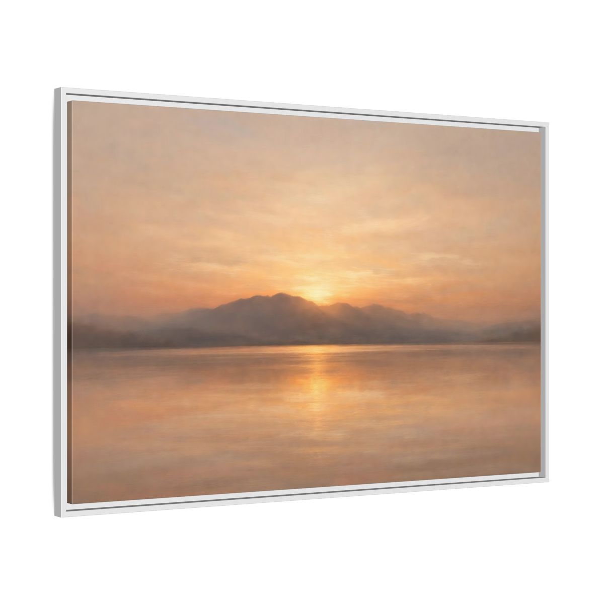 Side Mockup 7. Nature Sunset Golden Sunset shown as stretched canvas wall art