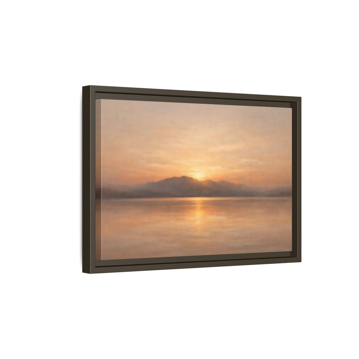 Side Mockup 5. Nature Sunset Golden Sunset shown as stretched canvas wall art