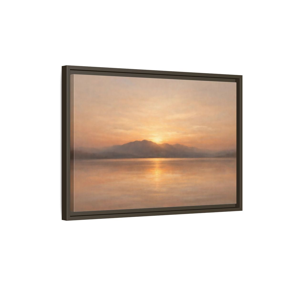 Side Mockup 2. Nature Sunset Golden Sunset shown as stretched canvas wall art