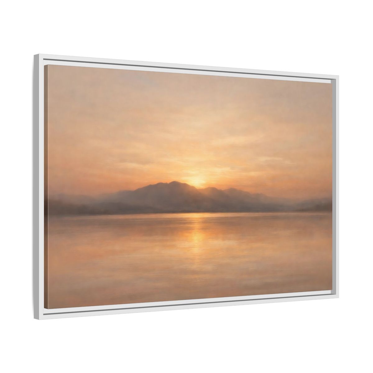 Side Mockup 8. Nature Sunset Golden Sunset shown as stretched canvas wall art