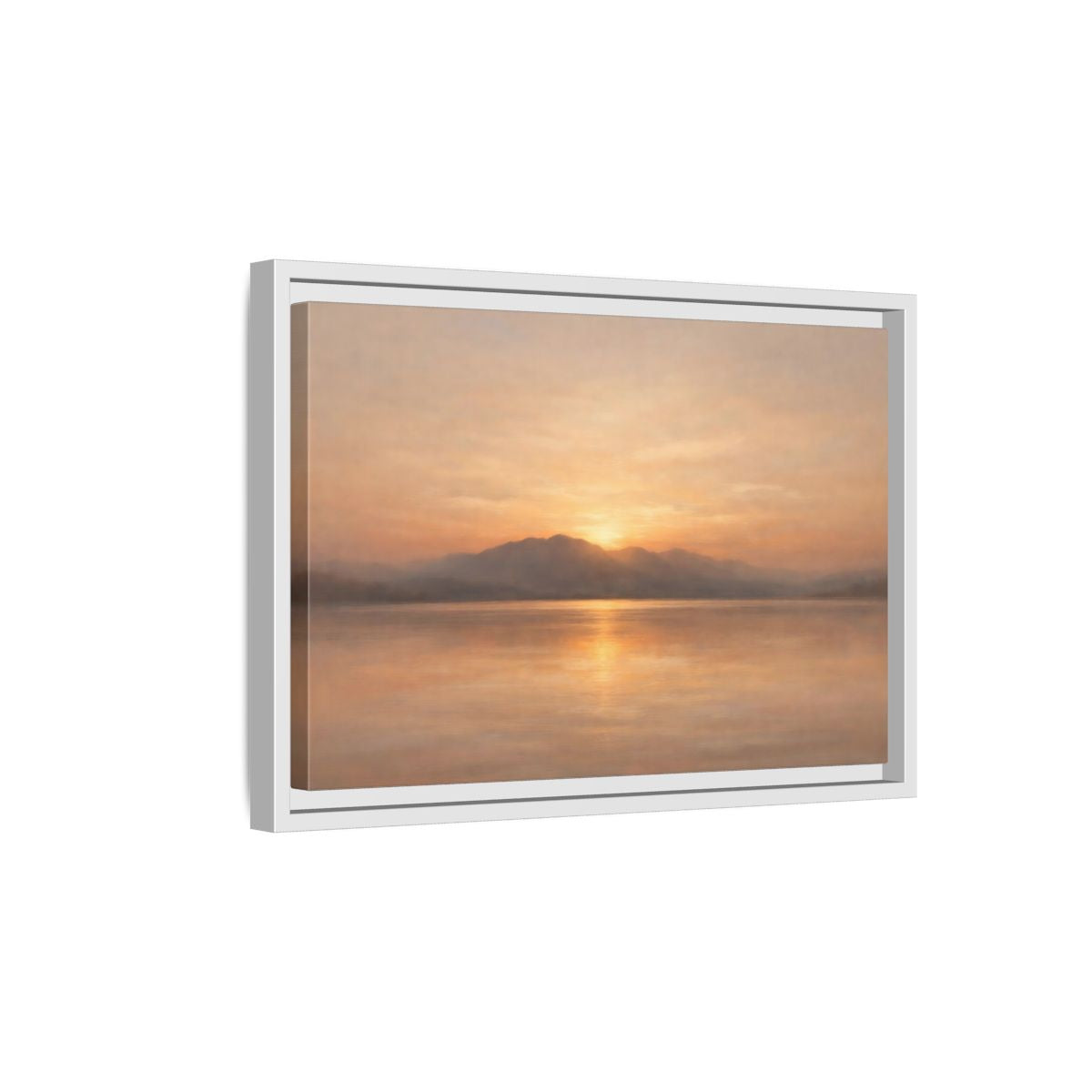 Side Mockup 4. Nature Sunset Golden Sunset shown as stretched canvas wall art