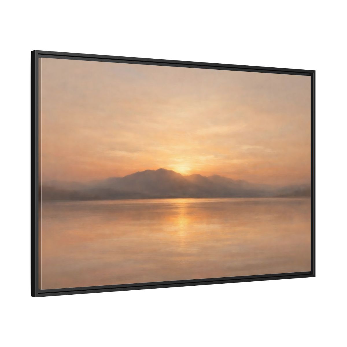 Side Mockup 12. Nature Sunset Golden Sunset shown as stretched canvas wall art