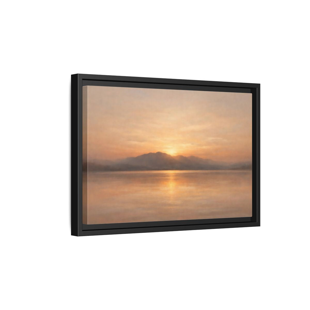 Side Mockup 6. Nature Sunset Golden Sunset shown as stretched canvas wall art