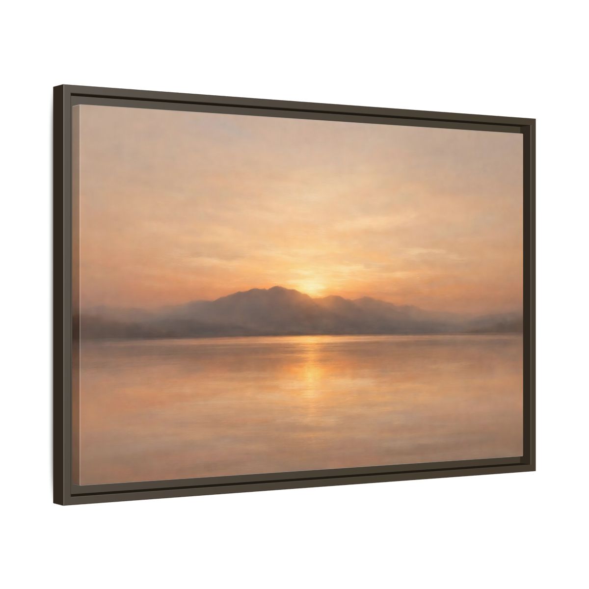 Side Mockup 11. Nature Sunset Golden Sunset shown as stretched canvas wall art