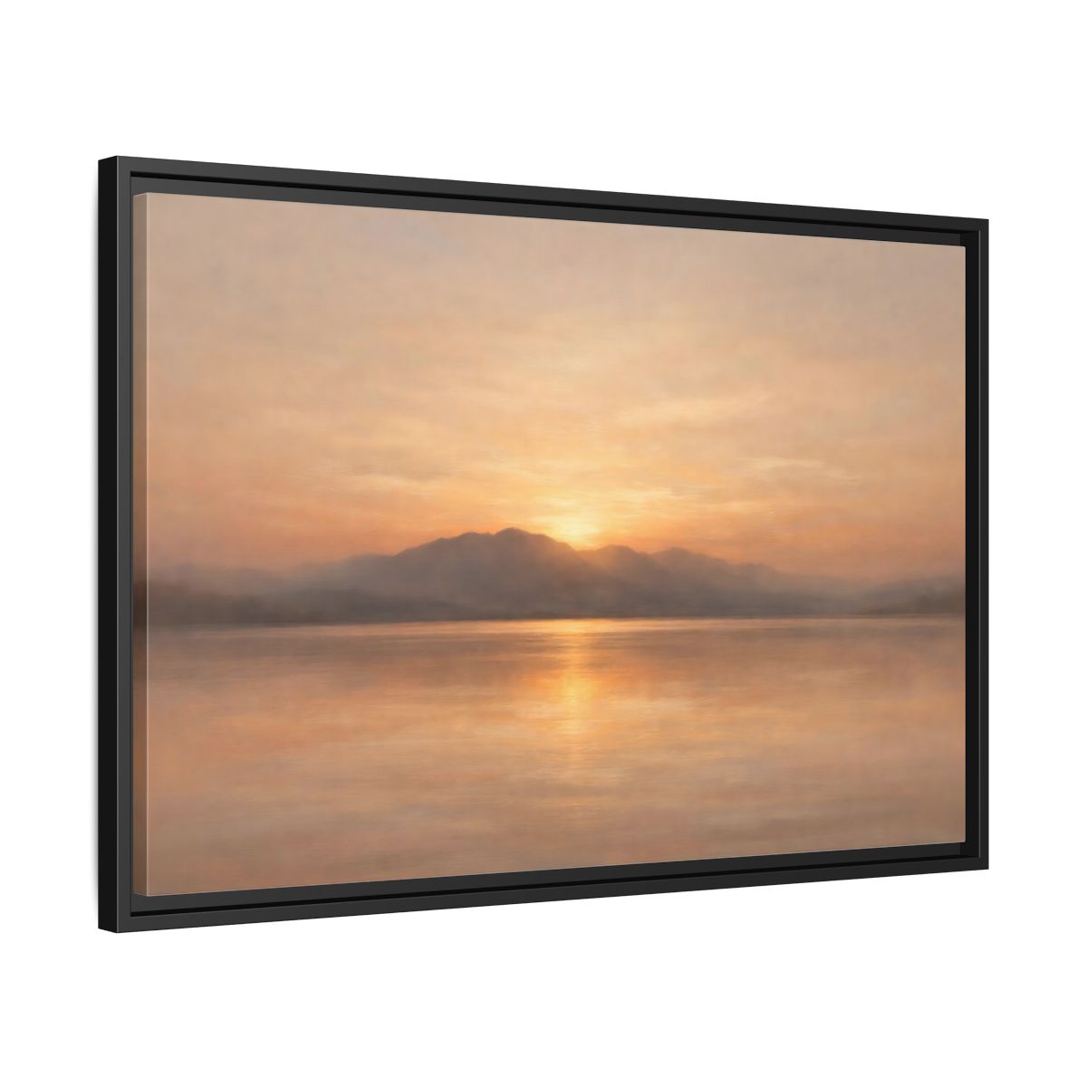Side Mockup 14. Nature Sunset Golden Sunset shown as stretched canvas wall art