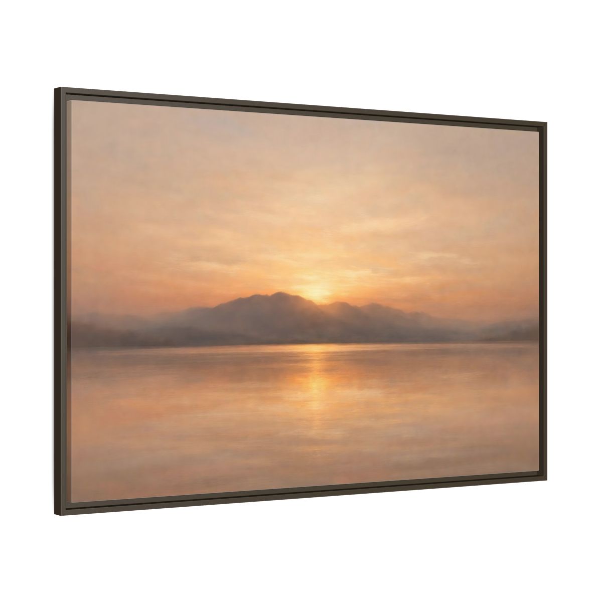 Main Mockup. Nature Sunset Golden Sunset shown as stretched canvas wall art