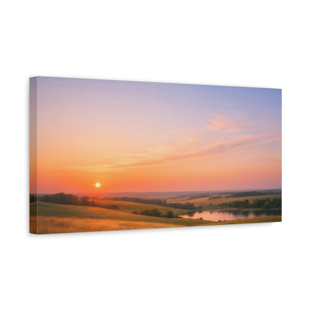Nature Sunset Landscape Golden - Canvas Wall Art Print - YesArtYes