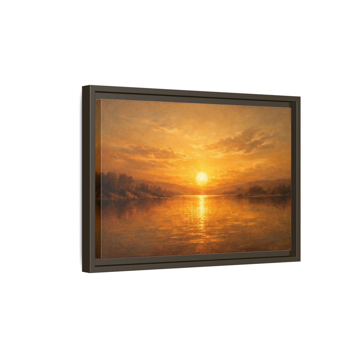 Side Mockup 5. Nature Sunset Landscape Golden Sunset Landscape shown as stretched canvas wall art