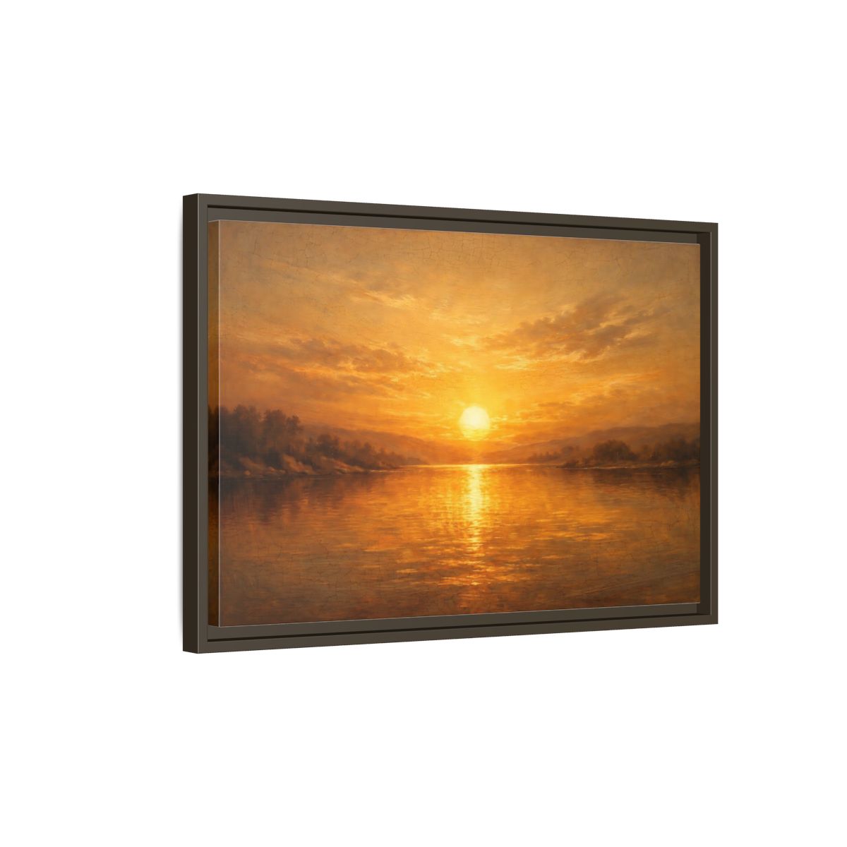 Side Mockup 2. Nature Sunset Landscape Golden Sunset Landscape shown as stretched canvas wall art