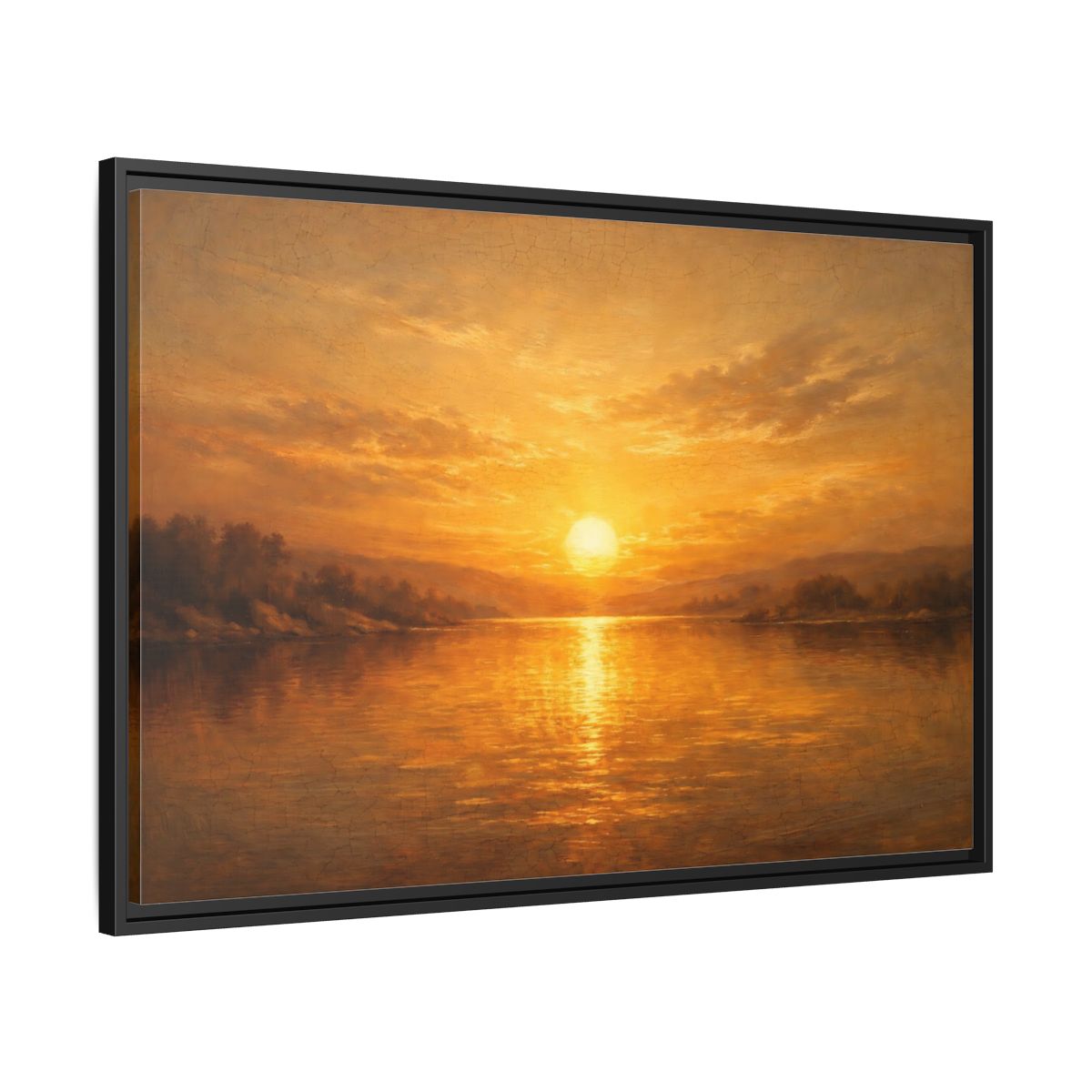 Side Mockup 13. Nature Sunset Landscape Golden Sunset Landscape shown as stretched canvas wall art