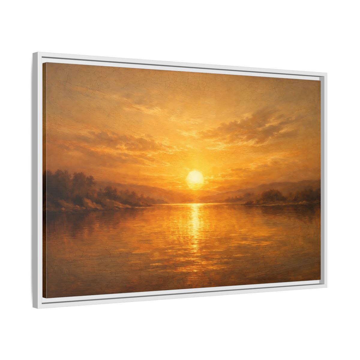 Side Mockup 8. Nature Sunset Landscape Golden Sunset Landscape shown as stretched canvas wall art