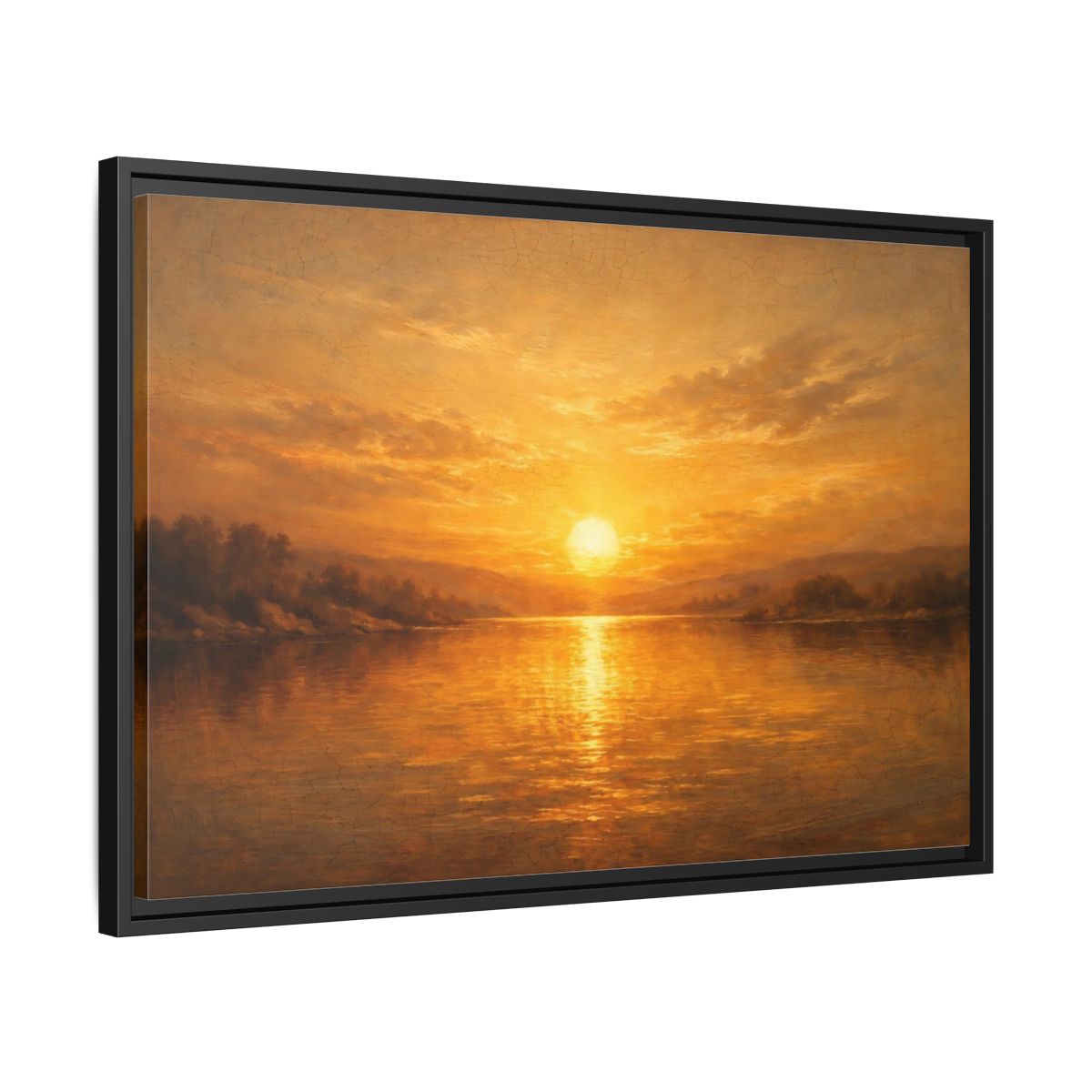 Side Mockup 14. Nature Sunset Landscape Golden Sunset Landscape shown as stretched canvas wall art