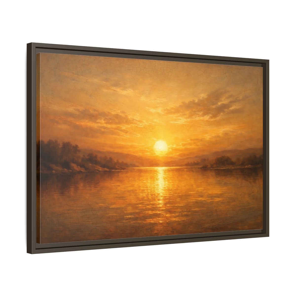 Side Mockup 11. Nature Sunset Landscape Golden Sunset Landscape shown as stretched canvas wall art