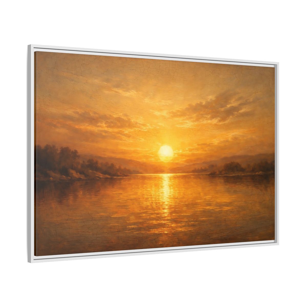 Side Mockup 7. Nature Sunset Landscape Golden Sunset Landscape shown as stretched canvas wall art