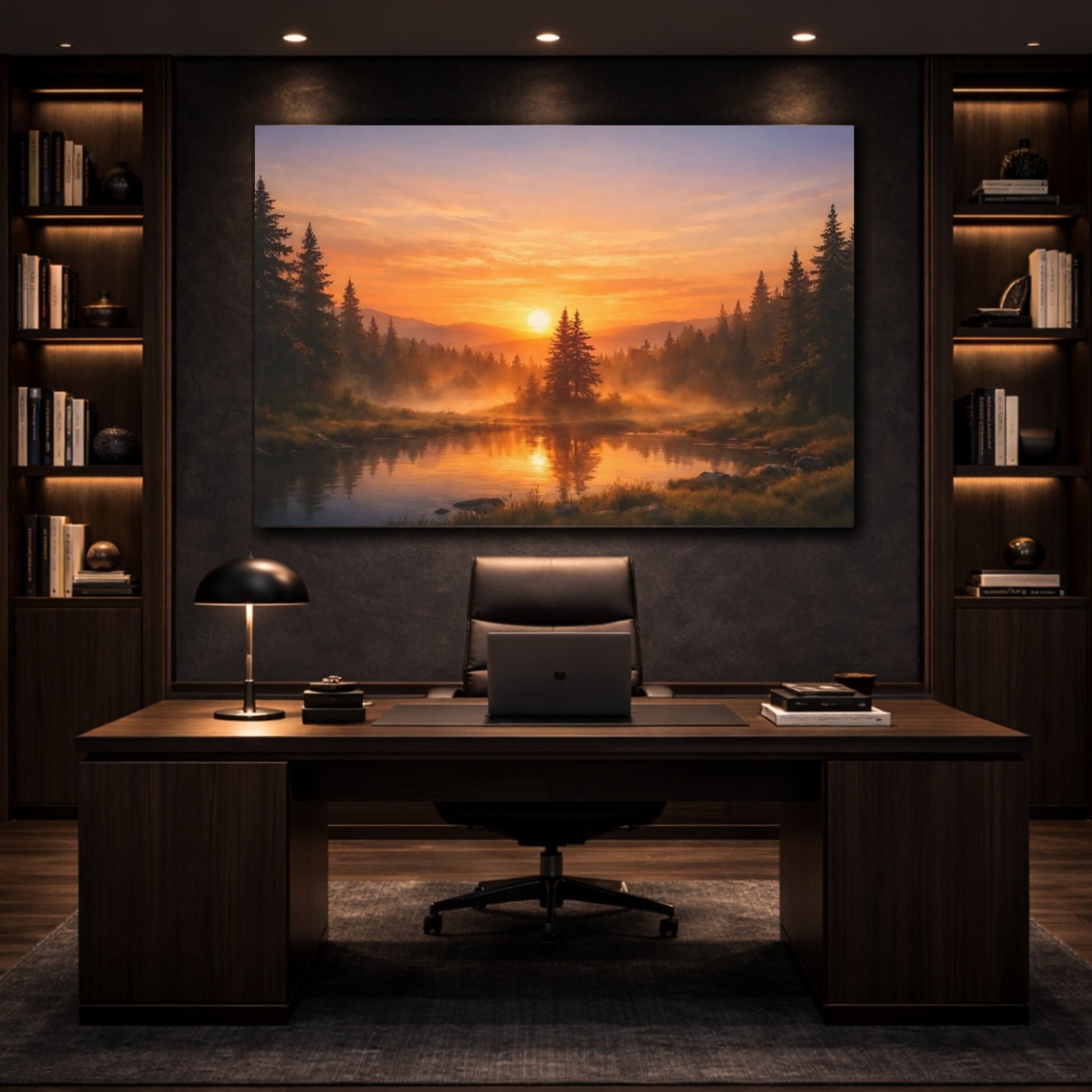 Nature Sunset Landscape Orange - Canvas Wall Art Print - YesArtYes