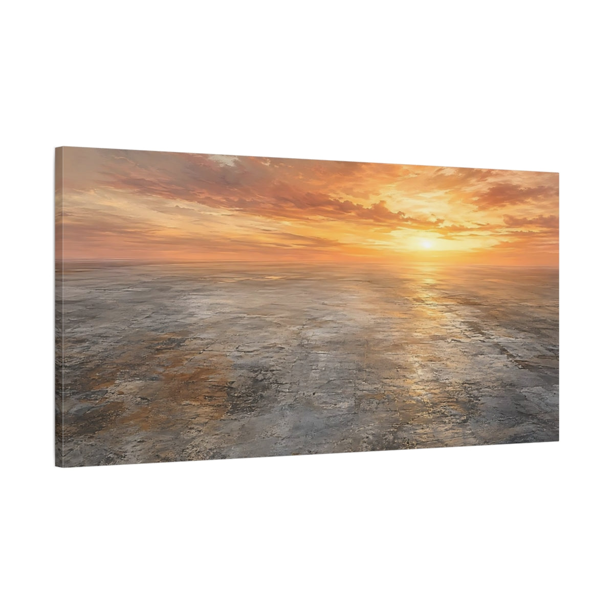 Main Mockup. Nature Sunset Landscape Orange Sunset Landscape shown as stretched canvas wall art