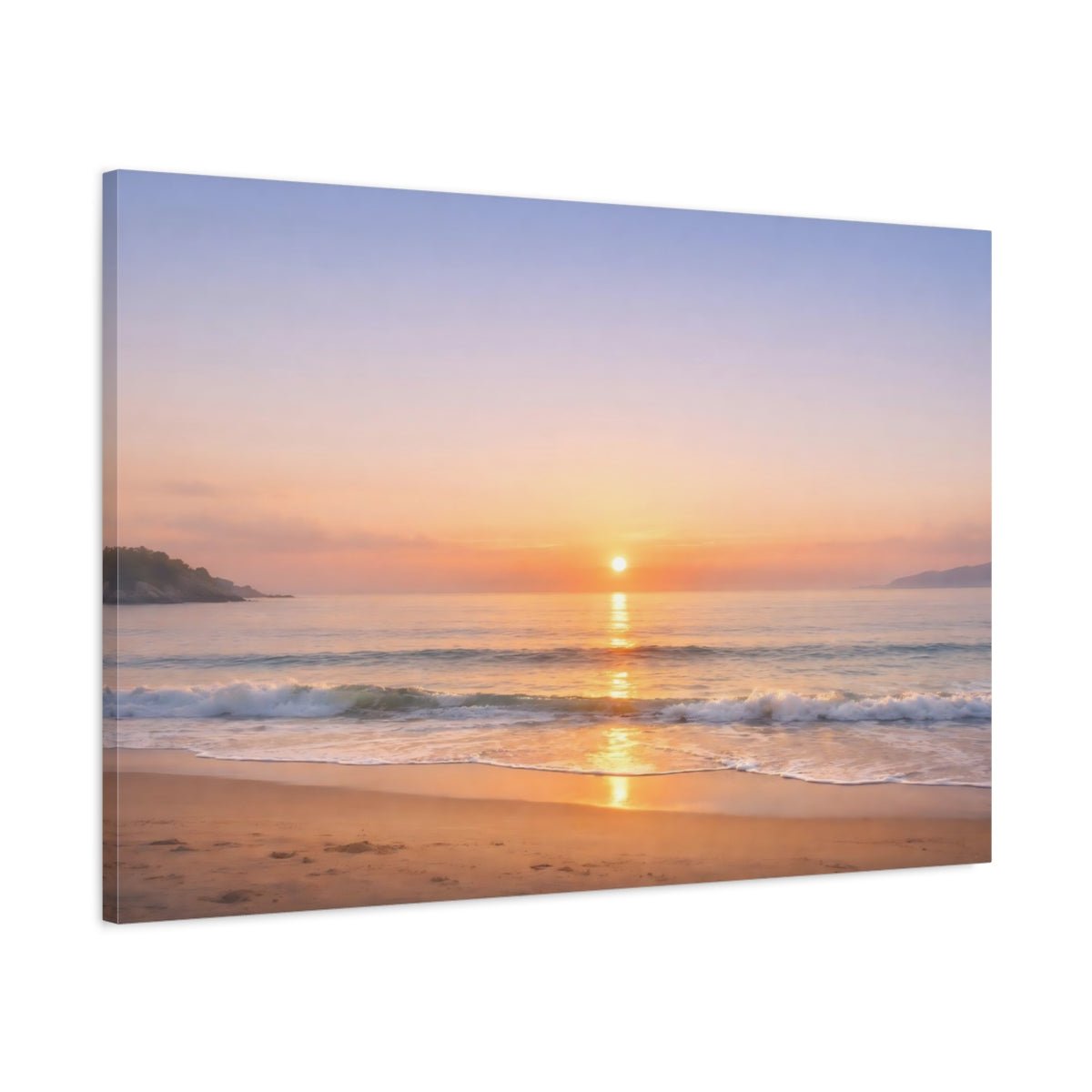 Nature Sunset Ocean Orange Blue - Canvas Wall Art Print - YesArtYes