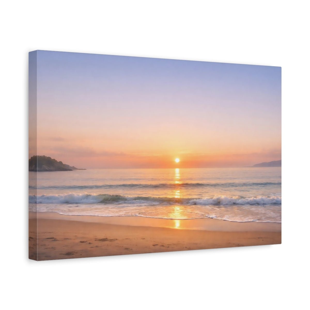 Nature Sunset Ocean Orange Blue - Canvas Wall Art Print - YesArtYes