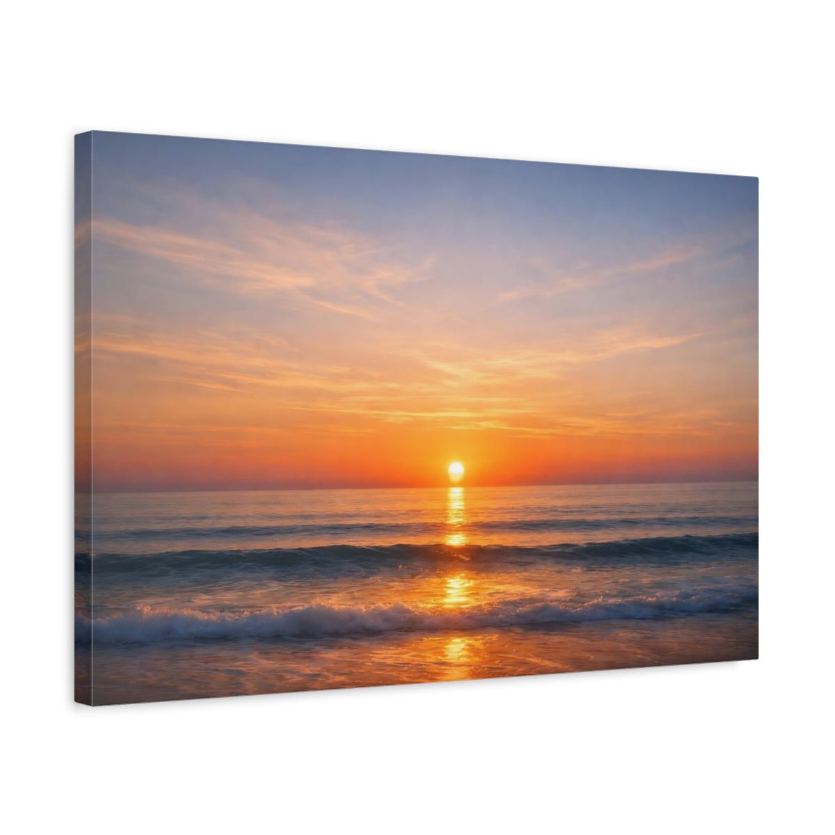 Nature Sunset Orange And Blue - Canvas Wall Art Print - YesArtYes