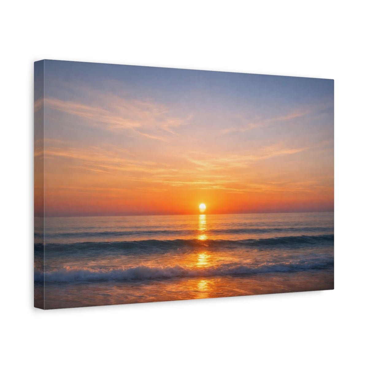 Nature Sunset Orange And Blue - Canvas Wall Art Print - YesArtYes