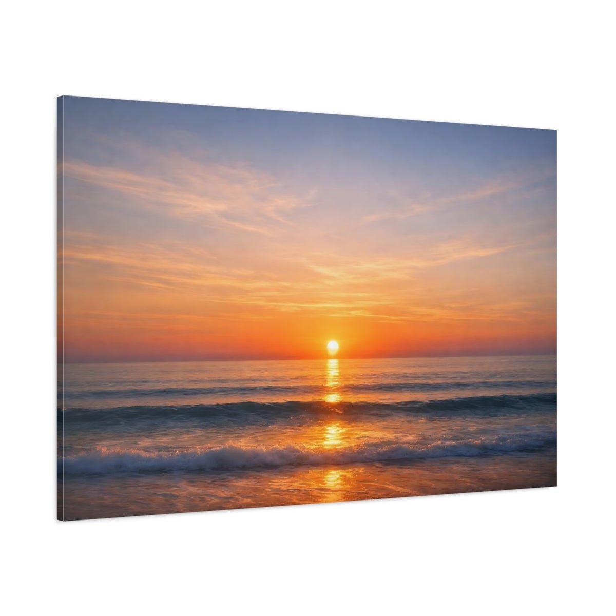 Nature Sunset Orange And Blue - Canvas Wall Art Print - YesArtYes