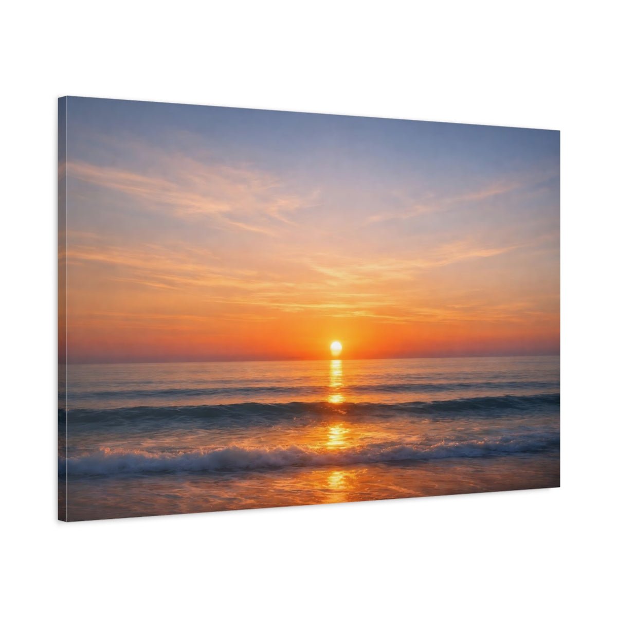 Nature Sunset Orange And Blue - Canvas Wall Art Print - YesArtYes