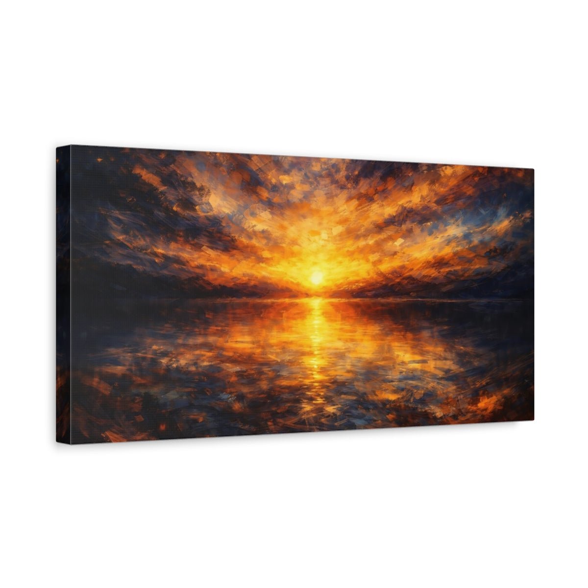 Nature Sunset Orange Blue - Canvas Wall Art Print - YesArtYes