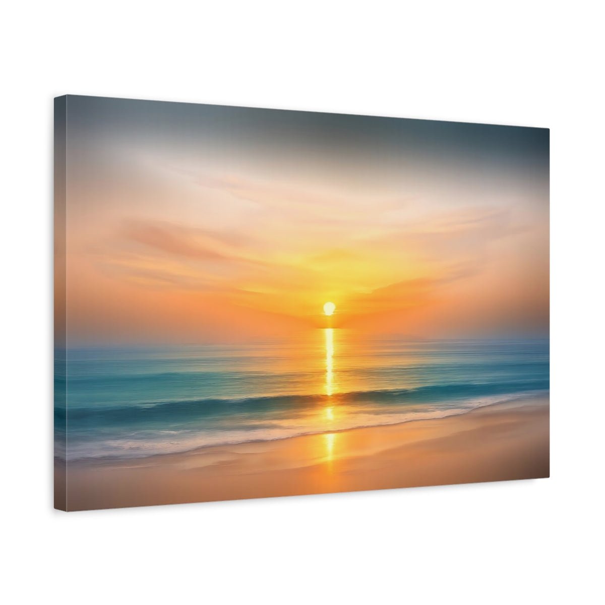 Nature Sunset Orange Blue - Canvas Wall Art Print - YesArtYes