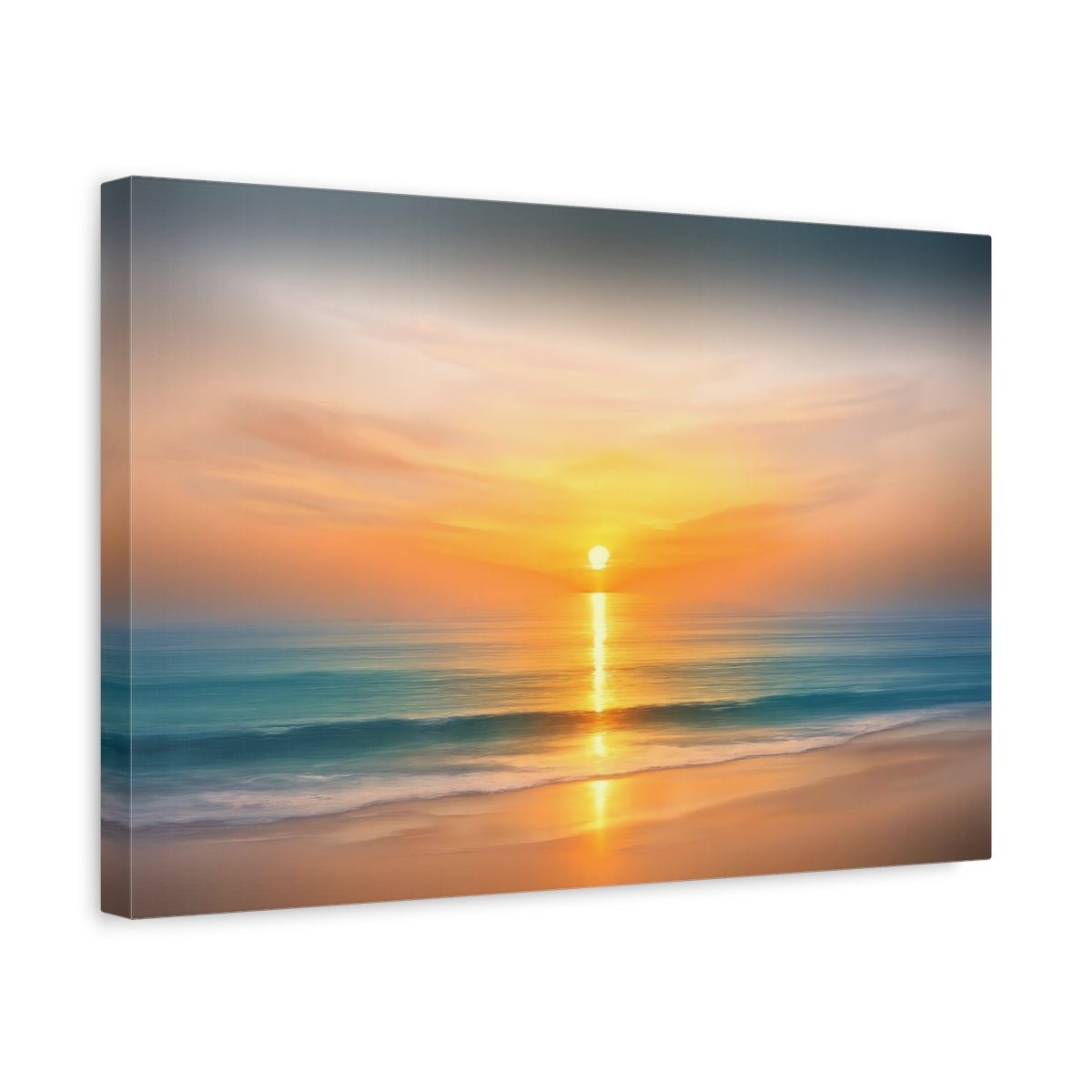 Nature Sunset Orange Blue - Canvas Wall Art Print - YesArtYes