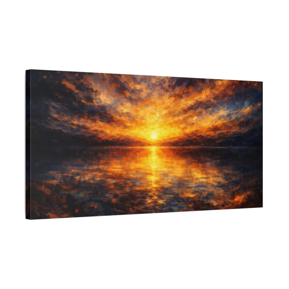 Nature Sunset Orange Blue - Canvas Wall Art Print - YesArtYes