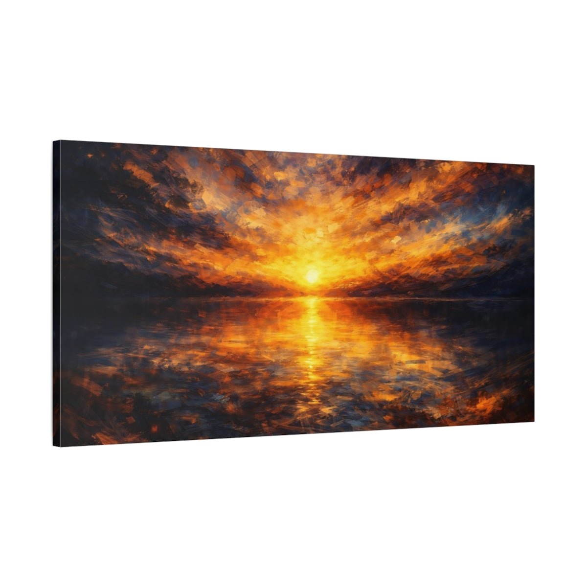 Nature Sunset Orange Blue - Canvas Wall Art Print - YesArtYes