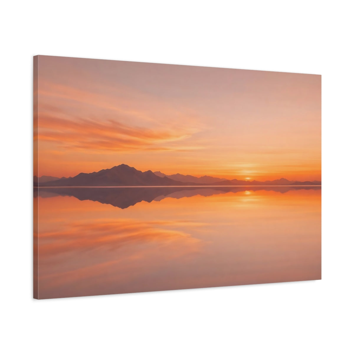 Main Mockup. Nature Sunset Orange Sunset shown as stretched canvas wall art
